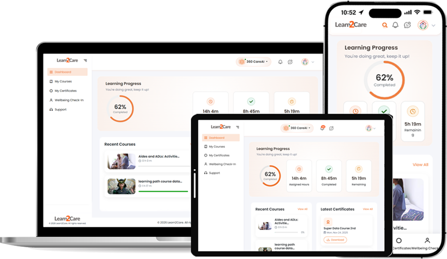 Learn2Care caregiver training platform demo