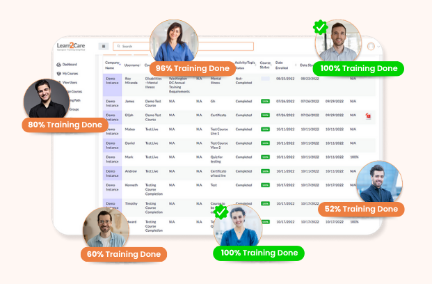 Caregiver training records - Learn2Care