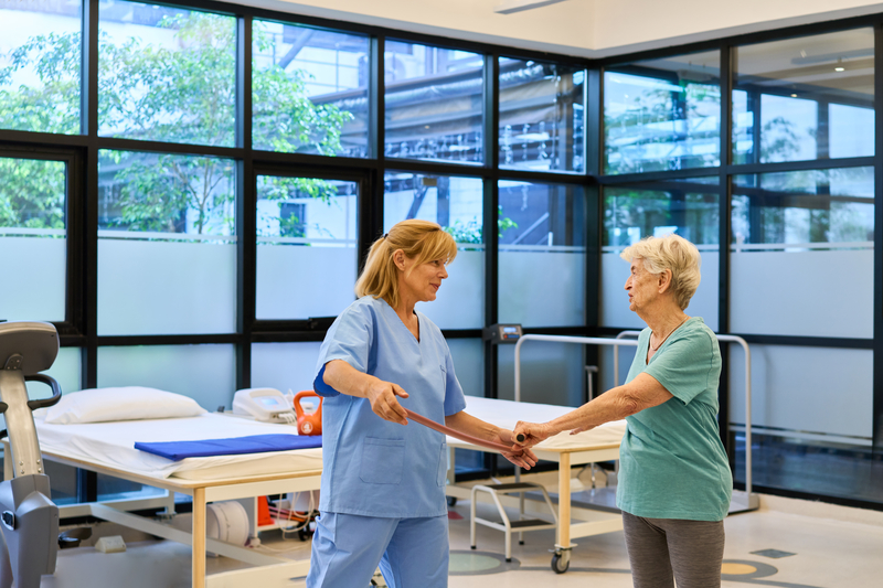 Caregiver assisting with daily living tasks and independence